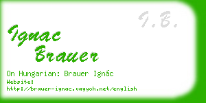 ignac brauer business card